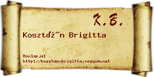 Kosztán Brigitta névjegykártya